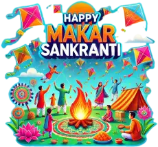 Free Happy Makar Sankranti Png Designs With English Text Transparent PNG Download