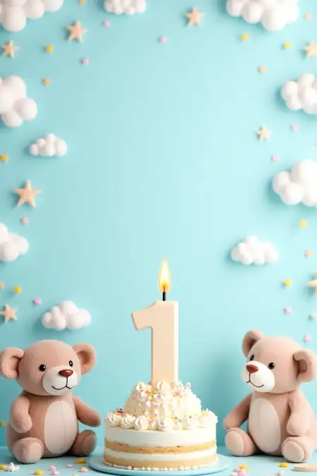 1st Birthday Background For Baby Boy - Free Happy Birthday Background Download