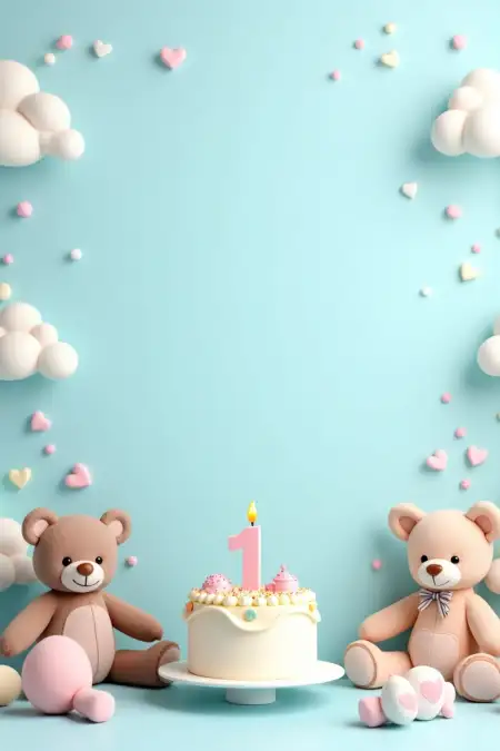 1st Birthday Background For Baby Girl - Free Happy Birthday Background Download