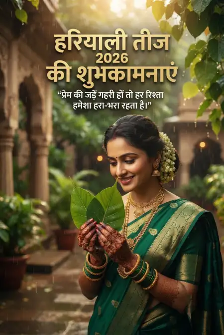 2140 hindi wishes images - Happy Hariyali Teej 2026