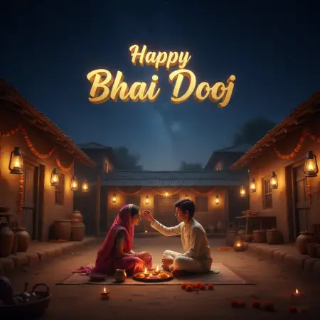 3D Happy Bhai Dooj Images With Brother Sister Theme - Free Bhai Dooj Download