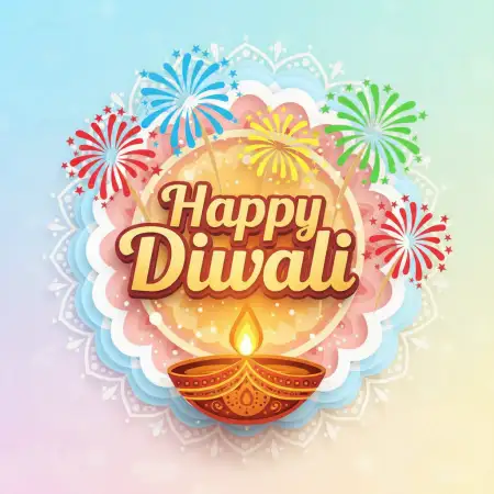 3d Happy Diwali Text Image Design With Neon Glowing Effects Hd - Free Glow Download