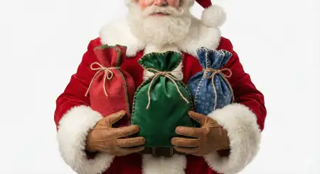 3d Santa Claus Carrying Gift Sack Png - Free Png Download