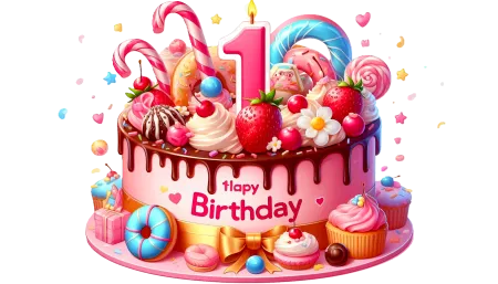 Happy Birthday Cake PNG image for a 1-year-old - Happy Birthday Png
