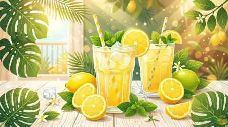 Aesthetic Lemon Summer Wallpaper Background - Free Wallpaper Wallpaper Download