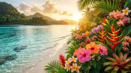 Aesthetic Summer Wallpaper With Floral Beach Vibes - Free Wallpaper Wallpaper Download