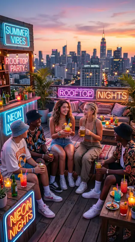 Aesthetic Summer Wallpaper With Neon Colors - Free Wallpaper Wallpaper Download