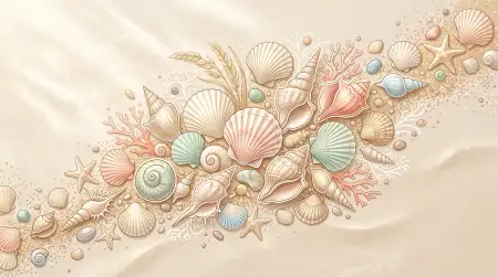 Aesthetic Summer Wallpaper With Seashells - Free Wallpaper Wallpaper Download
