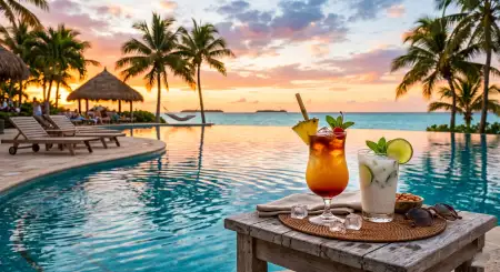 Aesthetic Summer Wallpaper With Tropical Cocktails - Free Wallpaper Wallpaper Download