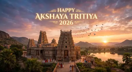 Akshaya Tritiya 2026 Wishes Temple Background - Free Akshaya Tritiya 2026 Wishes Download