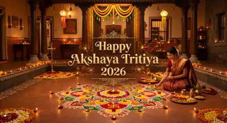 Akshaya Tritiya 2026 Wishes Traditional Design - Free Akshaya Tritiya 2026 Wishes Download