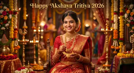 Akshaya Tritiya 2026 Wishes With Lakshmi Image - Free Akshaya Tritiya 2026 Wishes Download