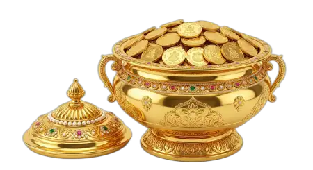 Free Akshaya Tritiya Kalash With Gold Coins Png Hd Transparent PNG Download