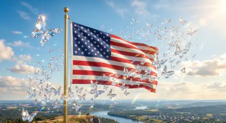 Free American Flag Artwork With Freedom And Liberty Theme Background Image Download