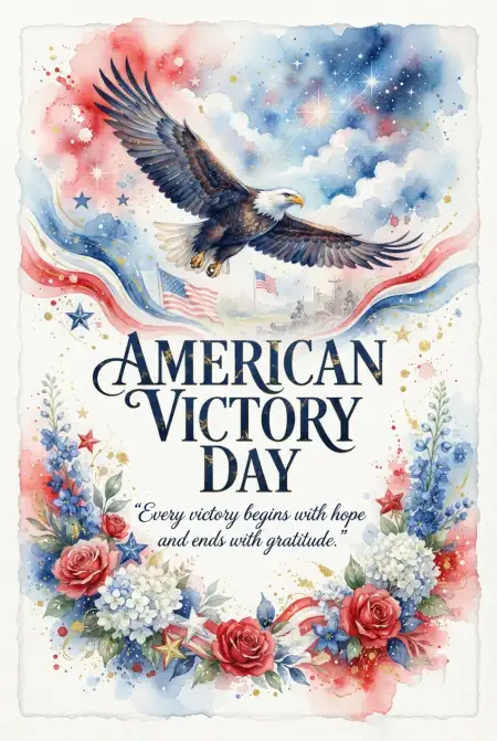 American Victory Day Thank You Card - Free American Victory Day 2026 Download