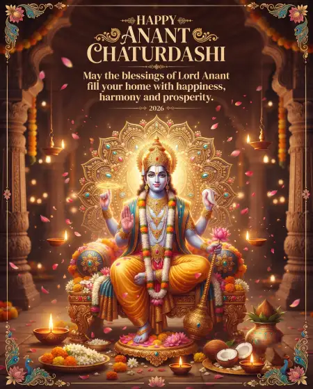 anant chaturdashi 2026 creative social media wishes poster - Anant Chaturdashi Wishes 2026 For Wife