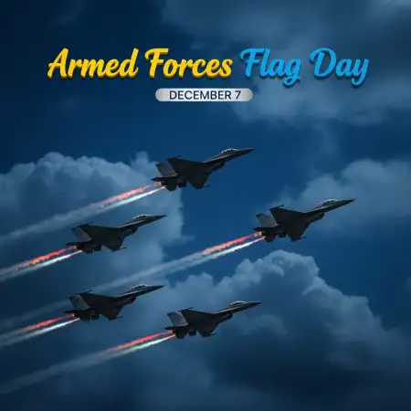 Free Armed Forces Flag Day Poster For School Competition Background Download