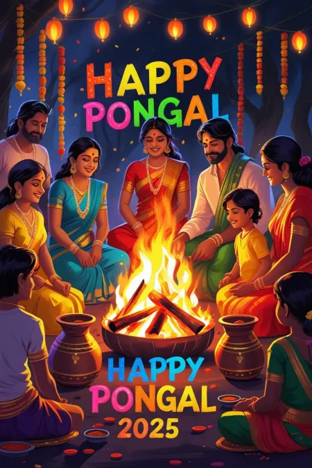 Artistic Happy Pongal 2025 Festival Backgrounds - Free Background Download
