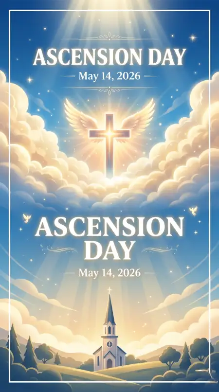 Ascension Day 2026 Church Invitation Design - Free Ascension Day 2026 Wishes Download