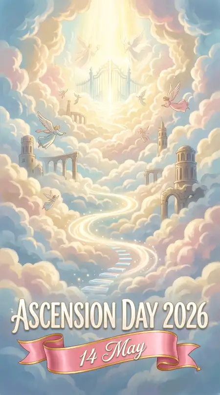Ascension Day 2026 Heaven Theme Wallpaper - Free Ascension Day 2026 Wishes Download