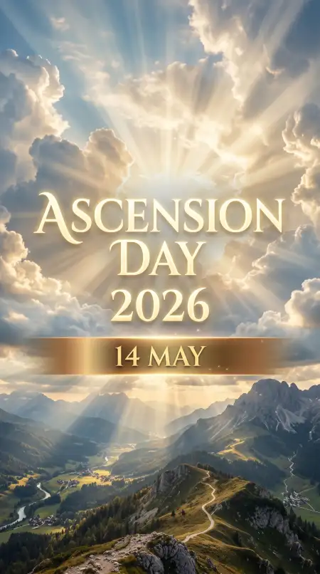 Ascension Day 2026 Heavenly Light Background - Free Ascension Day 2026 Wishes Download