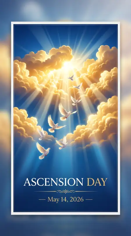 Ascension Day 2026 Printable Greeting Card - Free Ascension Day 2026 Wishes Download