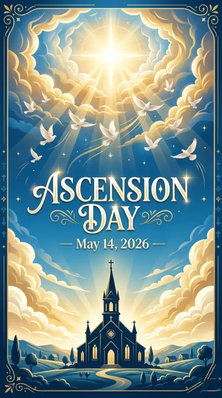 Ascension Day 2026 Religious Flyer Template - Free Ascension Day 2026 Wishes Download