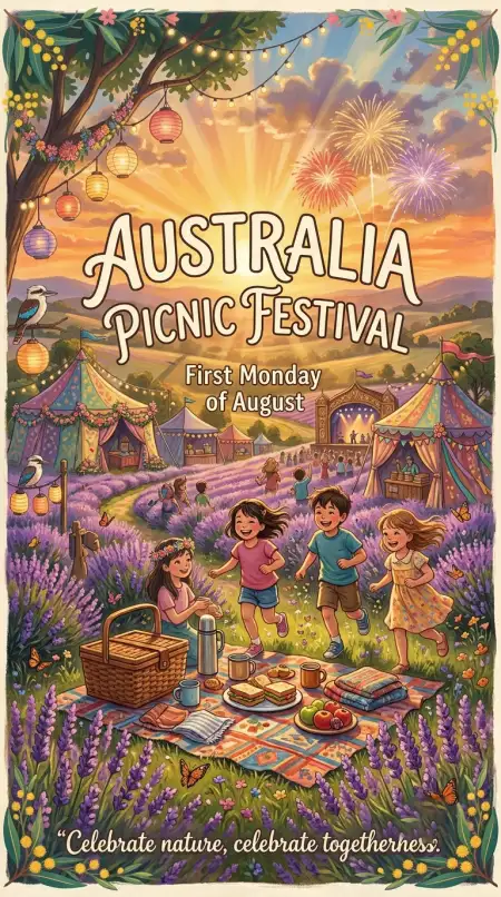 Australia Picnic Day 2026 Colorful Illustration - Free Australia Picnic Day 2026 Download