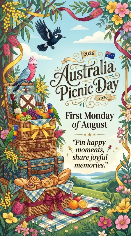 Australia Picnic Day 2026 Festive Typography - Free Australia Picnic Day 2026 Download