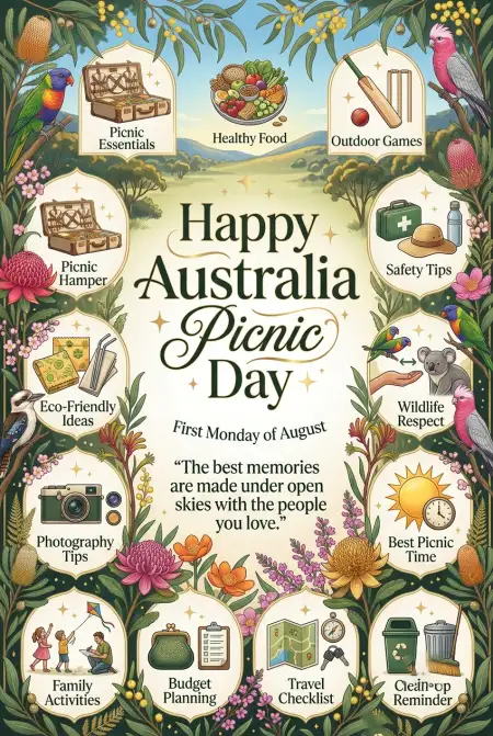 Australia Picnic Day 2026 Invitation Card - Free Australia Picnic Day 2026 Download