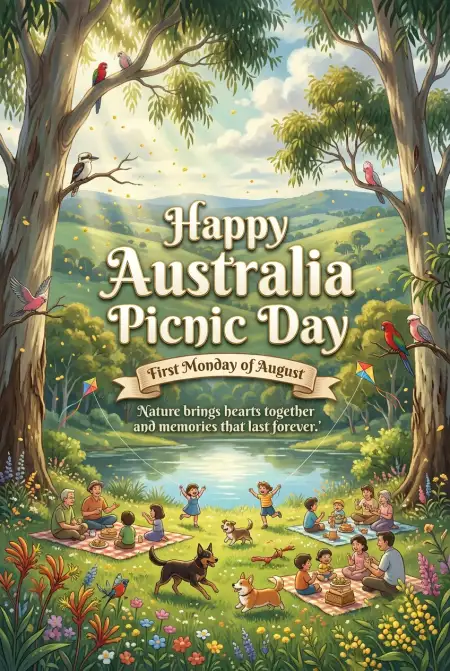 Australia Picnic Day 2026 Typography Design - Free Australia Picnic Day 2026 Download