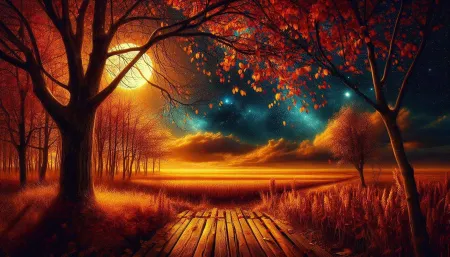 Autumn Night Sky Background Wallpaper - Free Background Download