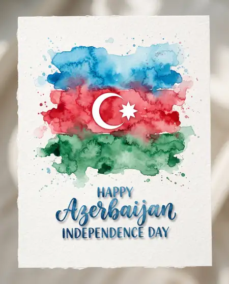 azerbaijan independence day 2026 digital greeting card
