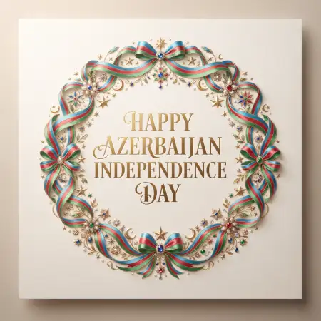 azerbaijan independence day 2026 elegant greeting card