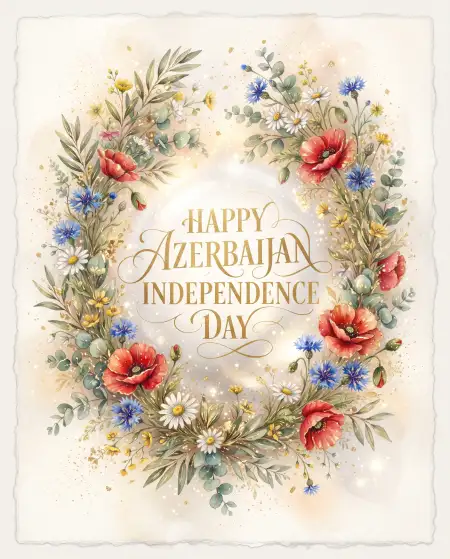 azerbaijan independence day 2026 greeting card - Azerbaijan Independence Day 2026