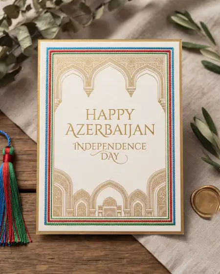 azerbaijan independence day 2026 luxury greeting design - Azerbaijan Independence Day 2026