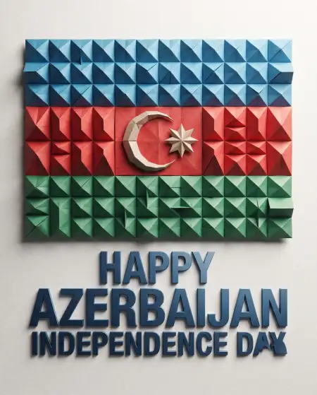 azerbaijan independence day 2026 modern geometric poster - Azerbaijan Independence Day 2026