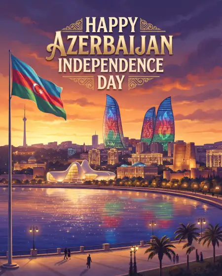 azerbaijan independence day 2026 premium greeting background - Azerbaijan Independence Day 2026