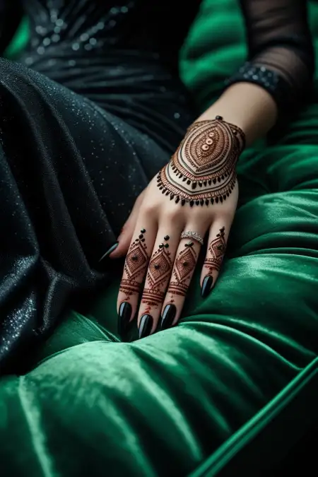 Back Hand Mehndi Design For Working Women - Free Related Mehndi Design Image