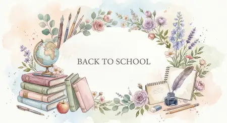 Free Back To School Background Watercolor Style Background Image Download