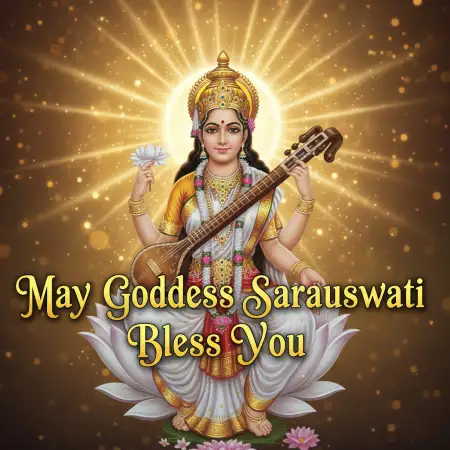 Basant Panchami Social Media Post Realistic Maa Saraswati Image With Text - Free Basant Panchami Social Media Post Download