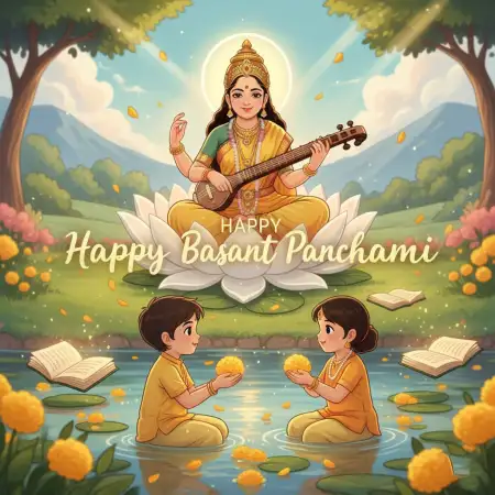 Free Basant Panchami Wishes Indian Culture Background Download