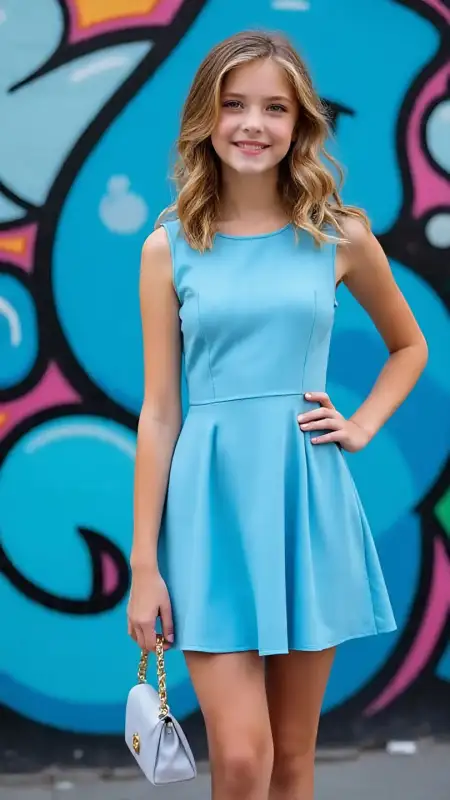 Beautiful Canadian Actress In Sky Blue Dress Wallpaper - Free Wallpaper Wallpaper Download