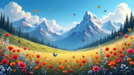 Beautiful Flower Valley Nature Background - Free Related Nature Background Image