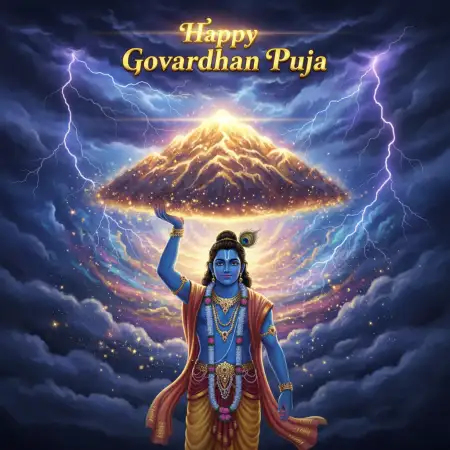 Beautiful Govardhan Puja Background For Greeting Card Design - Free Happy Govardhan Puja Download