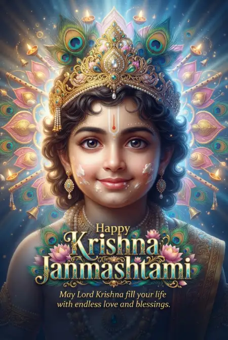 Beautiful Happy Krishna Janmashtami Greetings Wishes And Blessings - Free Happy Krishna Janmashtami Greetings Download