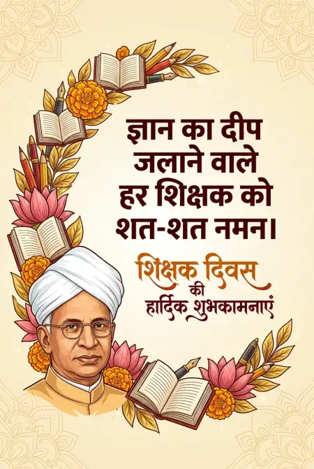 Beautiful Happy Teachers Day Wishes In Hindi - Free Teachers Day Wishes In Hindi Download