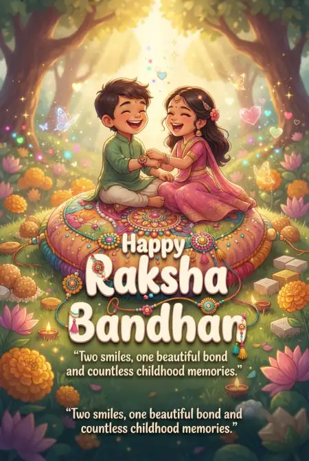 Free Beautiful Rakhi Card Messages For Little Kids Image Download