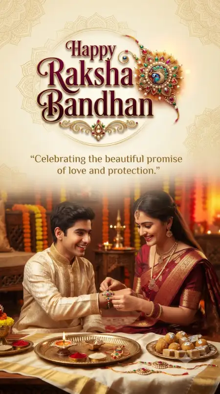 Beautiful Raksha Bandhan Greetings For Social Media - Free Happy Raksha Bandhan Greetings Download