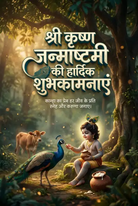 Free Beautiful Shri Krishna Janmashtami Wishes In Hindi Hd Images Image Download